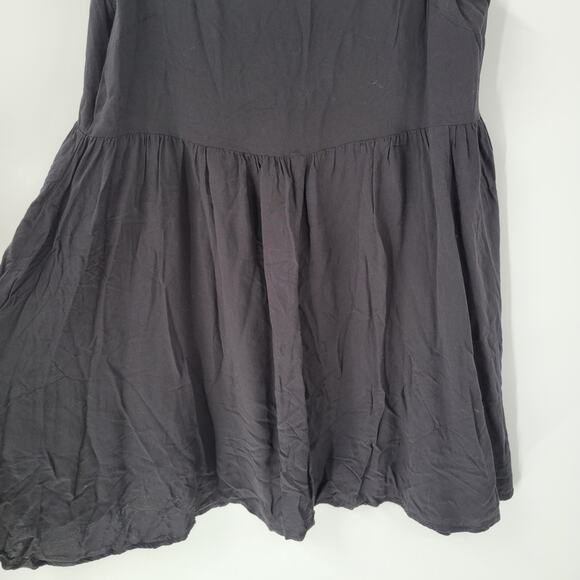 Forever 21 Babydoll Tank Womens S Black Rayon Scoop Neck Bow Tie Straps Flowy - Picture 13 of 13